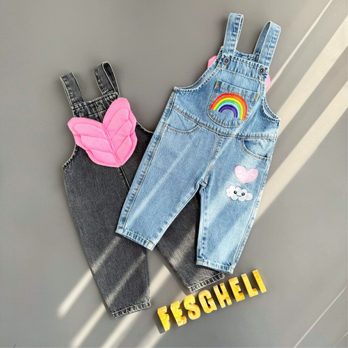بیلر شلوارپیشبندی جین بال فرشته دخترانه کد ۲۷۷